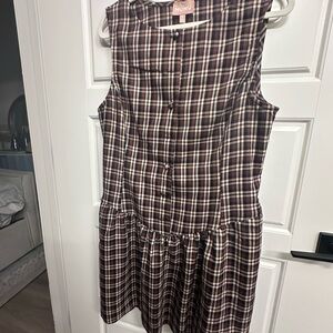Show Me Your MuMu Plaid Dress - Brown and White